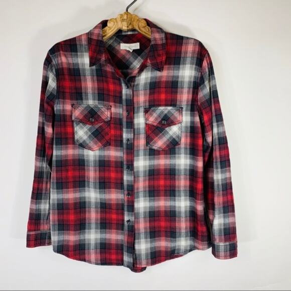 Treasure & Bond Red Plaid Flannel Shirt Small - Picture 5 of 8